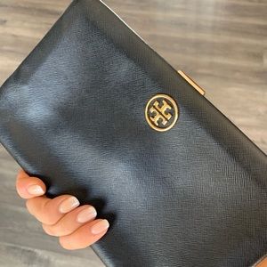 Tory Burch clutch with gold hardware